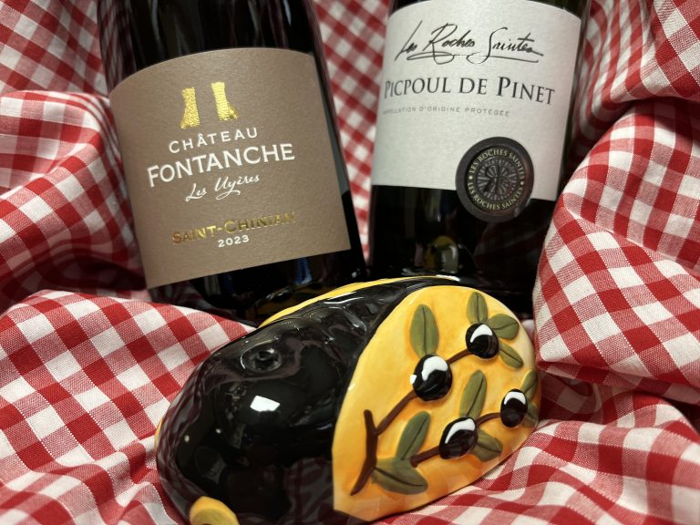 Image shows the two wines on this Saturday's Free Tasting.