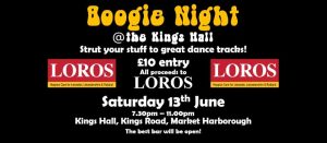 Image says Boogie Night is Saturday 13th June