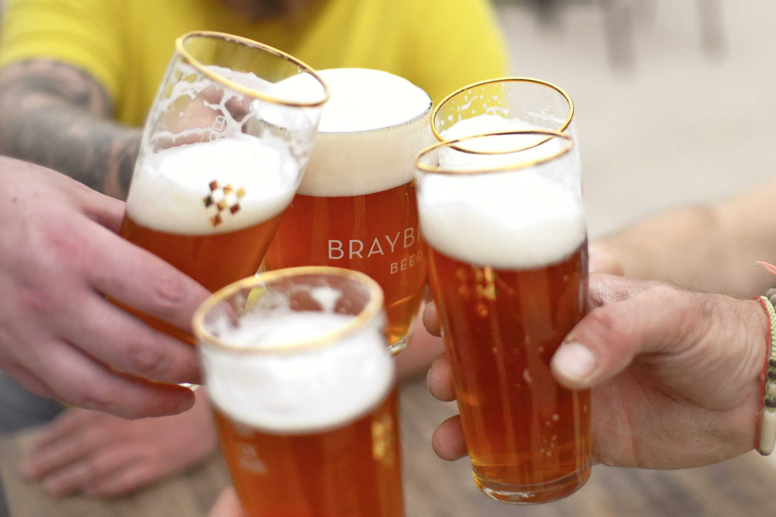 Banner shows Braybrooke Beer Co. and Duncan Murray Wines logos
