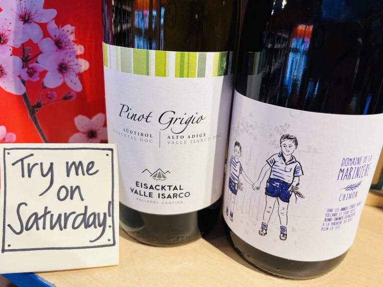 Image shows the two wines on this Saturday's Free Tasting